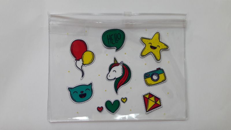 43789998-2.jpg Pvc Şeffaf İcon Baskılı Çanta DL1084 - Görsel 1